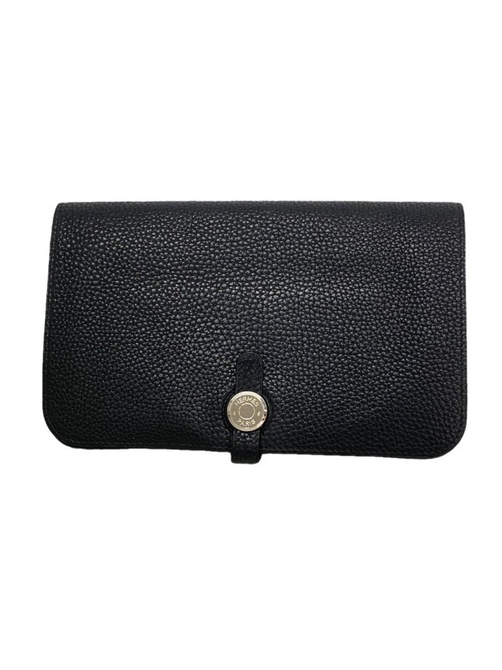 Hermes Wallet Dogon GM Togo Black Silver